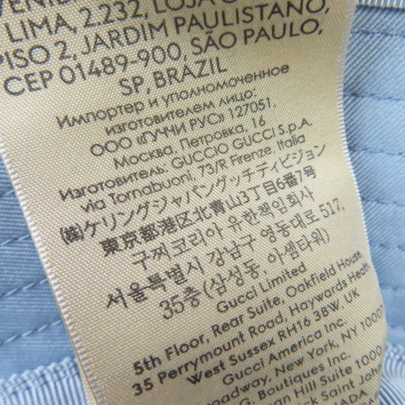 Gucci 24SS 782733 Logo Embroidered Bucket Hat Light Blue S Storage With Bag