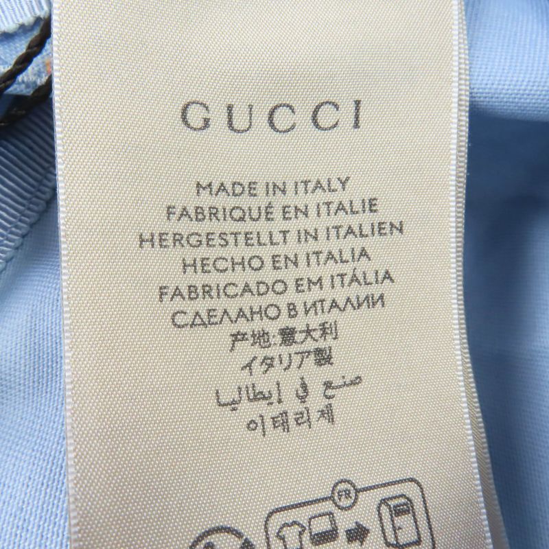 Gucci 24SS 782733 Logo Embroidered Bucket Hat Light Blue S Storage With Bag