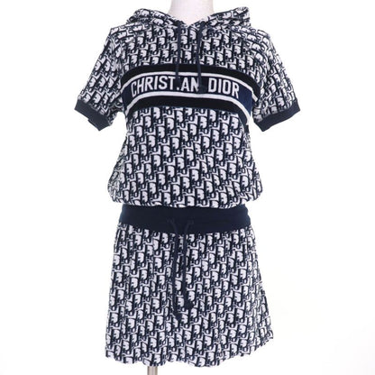 Christian DIOR 21SS 123r02a4022 Oblique Velour Hoodie Dress Navy XS Size Approx