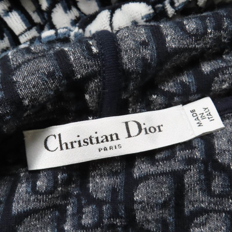 Christian DIOR 21SS 123r02a4022 Oblique Velour Hoodie Dress Navy XS Size Approx