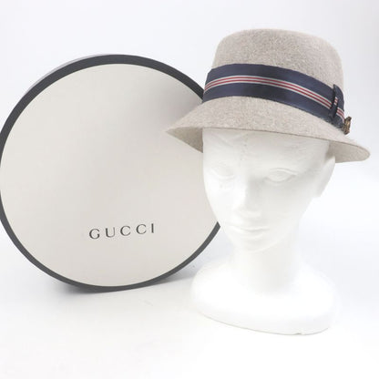 Gucci Rabbit Fur Taiga Head Felt Hat Beige L/59cm (23.23in) With Box Made In