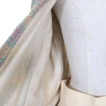 CHANEL Vintage 018 28363 90's Coco Mark Button Tweed Jacket With Belt Skirt