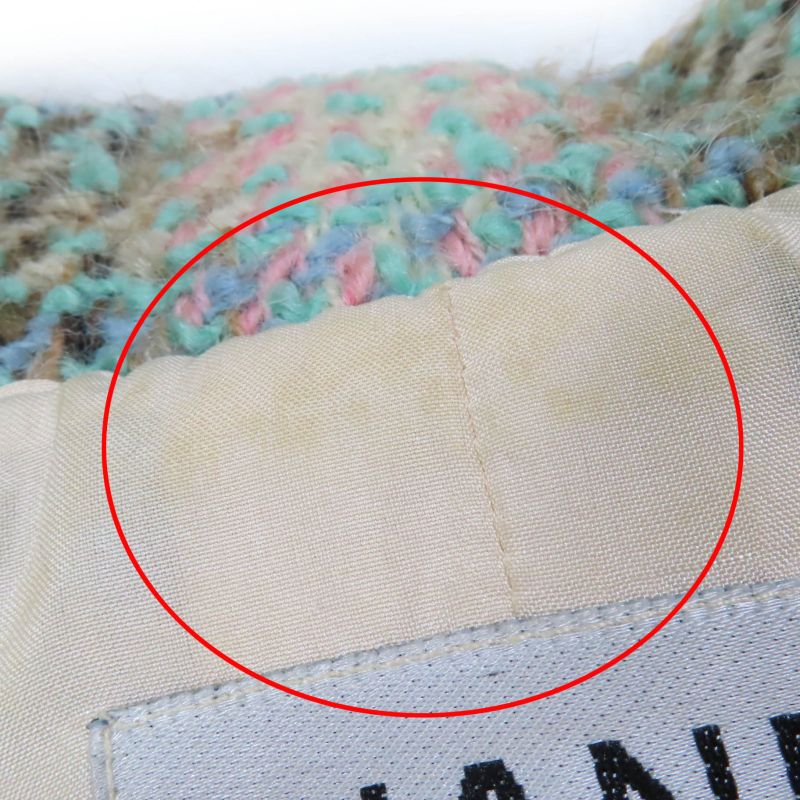 CHANEL Vintage 018 28363 90's Coco Mark Button Tweed Jacket With Belt Skirt