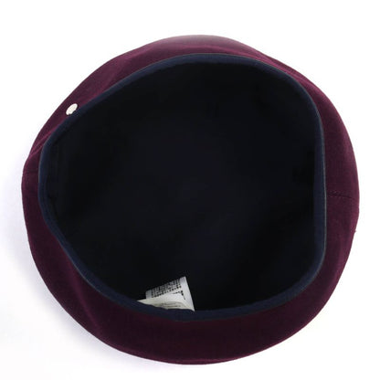 Hermes Santoleno 100% Cashmere With Serie Buttons Leather Use Beret Wine Red
