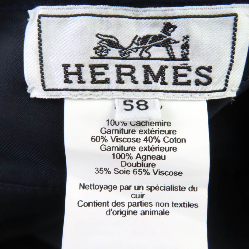 Hermes Santoleno 100% Cashmere With Serie Buttons Leather Use Beret Wine Red