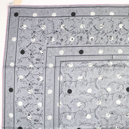 Hermes Carre Geant Carre 140 Indian Hunting 100% Silk Gris/blanc Scarf With Box