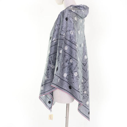 Hermes Carre Geant Carre 140 Indian Hunting 100% Silk Gris/blanc Scarf With Box