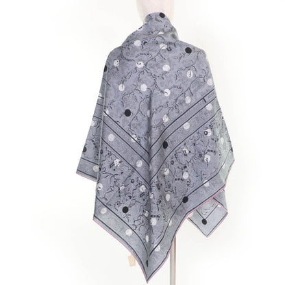 Hermes Carre Geant Carre 140 Indian Hunting 100% Silk Gris/blanc Scarf With Box