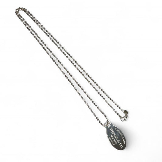 Tiffany & Co Return To Tiffany & Co Sv925 Oval Tag Long Necklace Silver Ladies