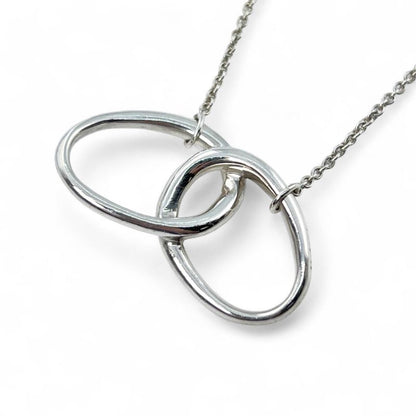 Tiffany & Co Elsa Peretti Double Loop Sv925 Ring Necklace Pendant Silver Ladies