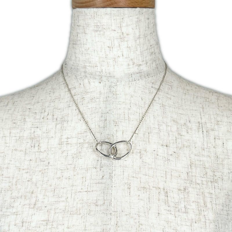 Tiffany & Co Elsa Peretti Double Loop Sv925 Ring Necklace Pendant Silver Ladies