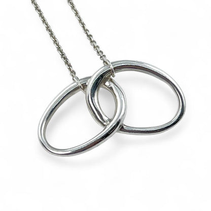 Tiffany & Co Elsa Peretti Double Loop Sv925 Ring Necklace Pendant Silver Ladies