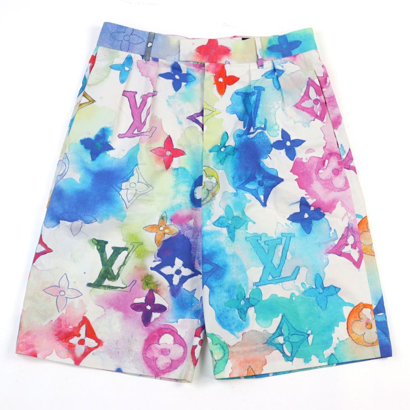 Louis Vuitton 21SS Hlp01w Monogram Watercolor Half Pants Shorts Multicolor 38