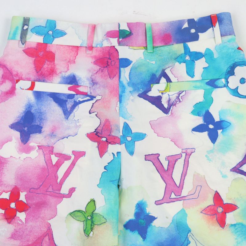Louis Vuitton 21SS Hlp01w Monogram Watercolor Half Pants Shorts Multicolor 38