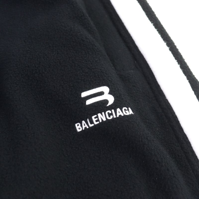Balenciaga 21AW 675347 Sporty B Logo Embroidery Sideline Fleece Sweatpants