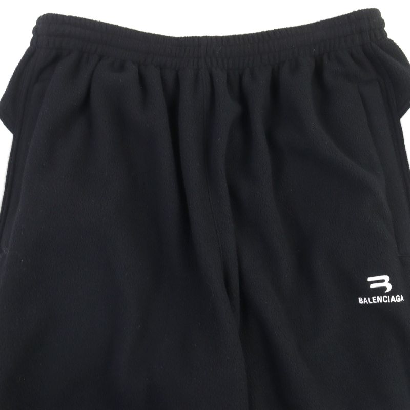 Balenciaga 21AW 675347 Sporty B Logo Embroidery Sideline Fleece Sweatpants