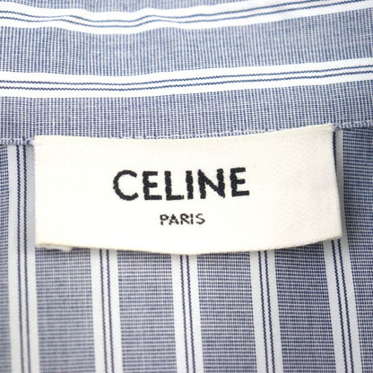 Celine 2c73b425x Oversized Shirt IN Striped Cotton Eddy Triomphe Long Sleeve