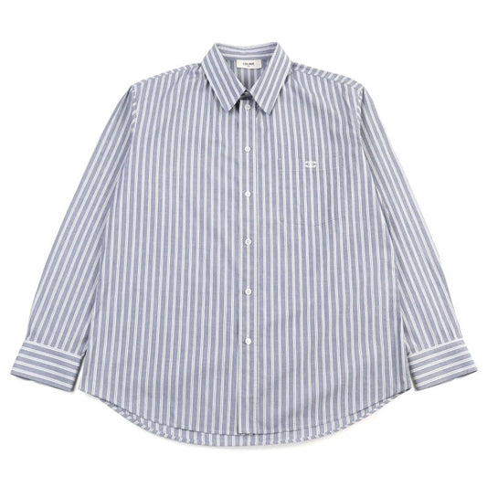 Celine 2c73b425x Oversized Shirt IN Striped Cotton Eddy Triomphe Long Sleeve