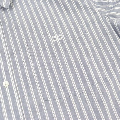 Celine 2c73b425x Oversized Shirt IN Striped Cotton Eddy Triomphe Long Sleeve