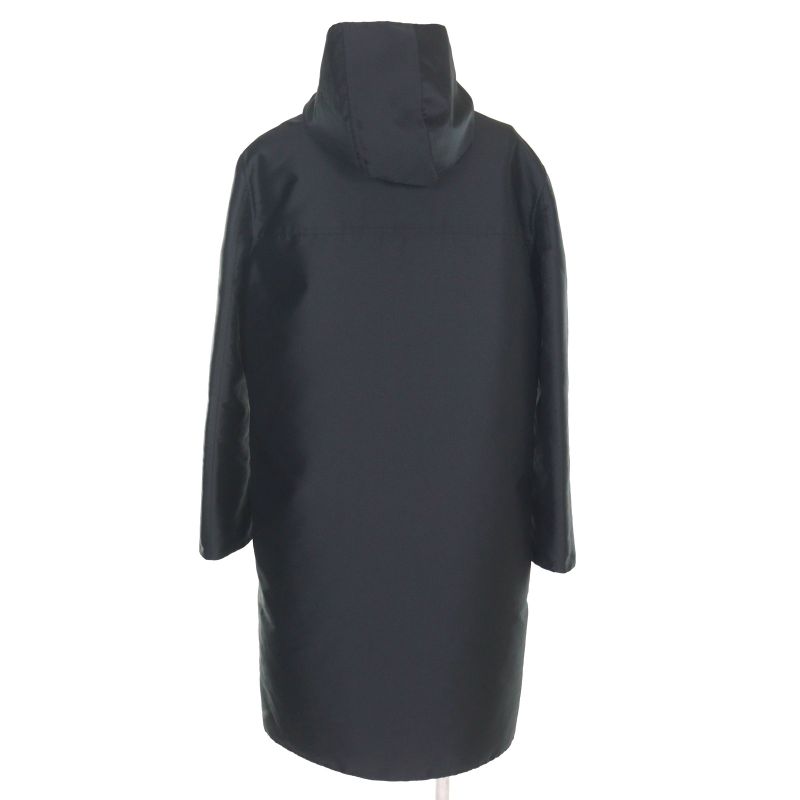 Fendi Ff0249 FF Logo Pattern Reversible Hooded Coat Grayish Black 46 With