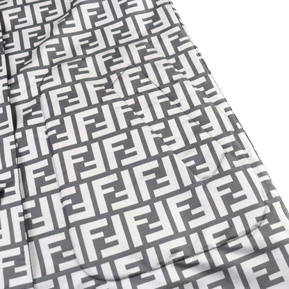 Fendi Ff0249 FF Logo Pattern Reversible Hooded Coat Grayish Black 46 With