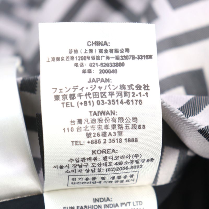 Fendi Ff0249 FF Logo Pattern Reversible Hooded Coat Grayish Black 46 With