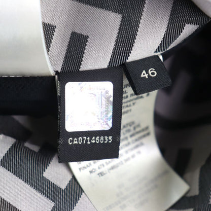 Fendi Ff0249 FF Logo Pattern Reversible Hooded Coat Grayish Black 46 With