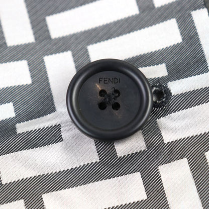 Fendi Ff0249 FF Logo Pattern Reversible Hooded Coat Grayish Black 46 With