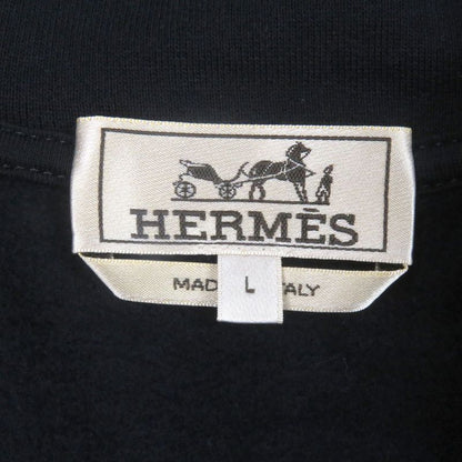 Hermes 24SS Piqures Cinetiques H Logo Zip Stitch Design Hoodie Navy L Made In