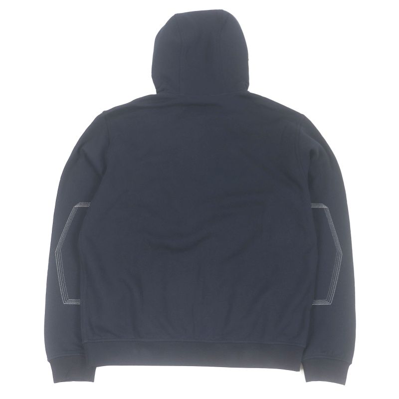 Hermes 24SS Piqures Cinetiques H Logo Zip Stitch Design Hoodie Navy L Made In