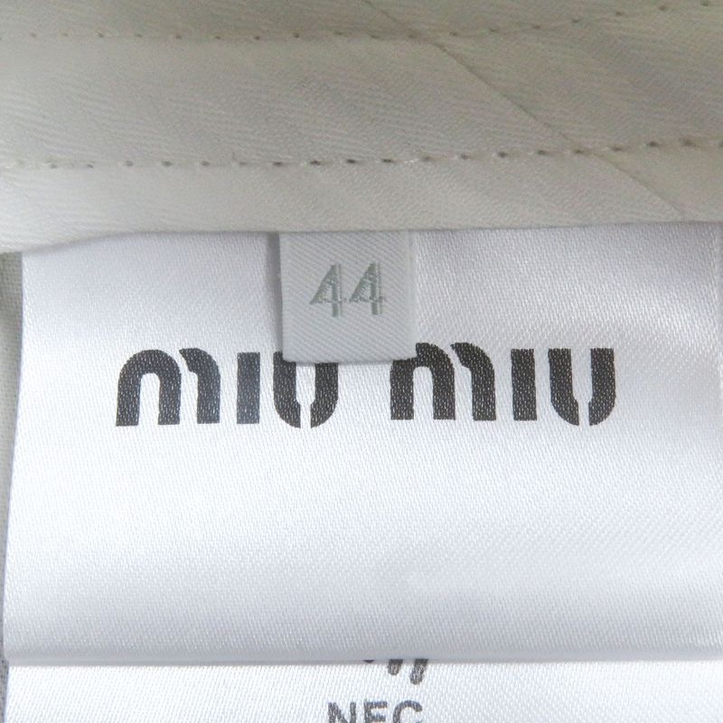 Miu Miu Miu 2024 Dna971 Glen Check Slacks Trousers Pants Dark Gray 44 Made In