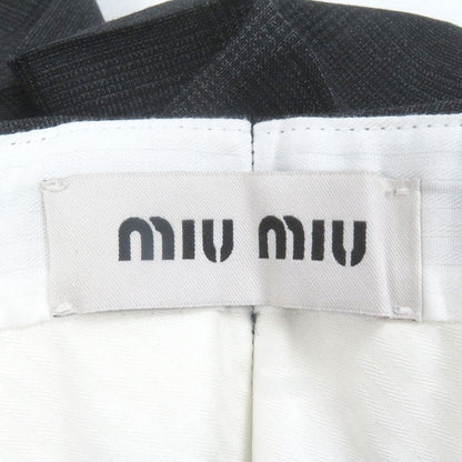 Miu Miu Miu 2024 Dna971 Glen Check Slacks Trousers Pants Dark Gray 44 Made In