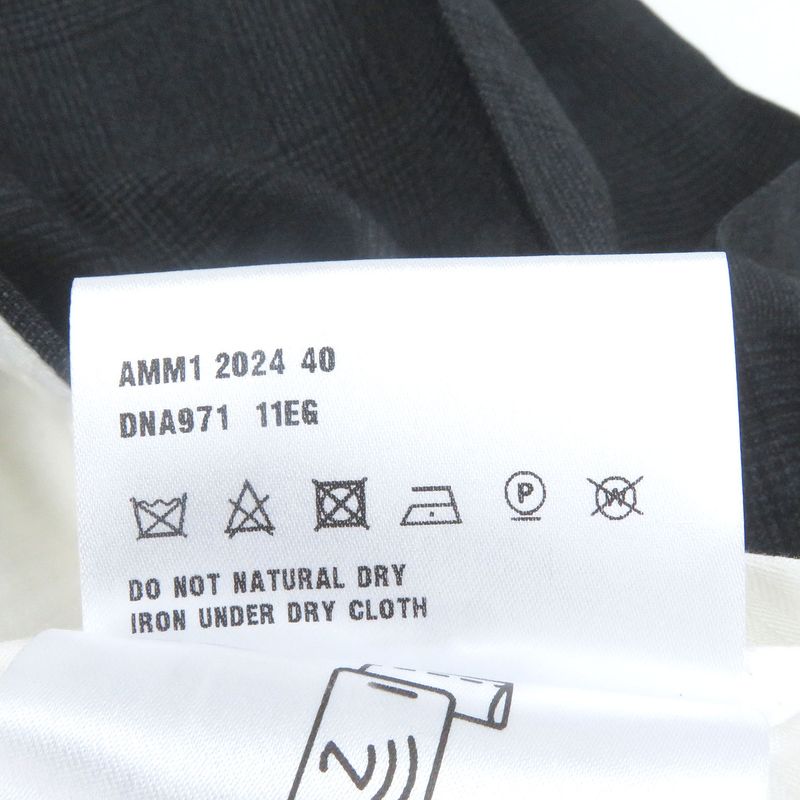 Miu Miu Miu 2024 Dna971 Glen Check Slacks Trousers Pants Dark Gray 44 Made In