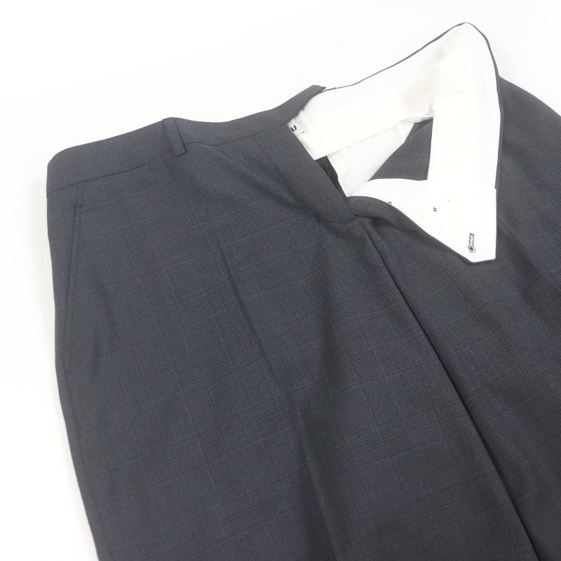 Miu Miu Miu 2024 Dna971 Glen Check Slacks Trousers Pants Dark Gray 44 Made In