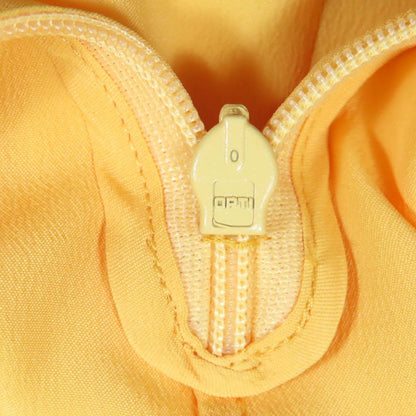 Gucci 728125 100% Silk Round Collar Chiffon Dress With Inner Lining Yellow 36