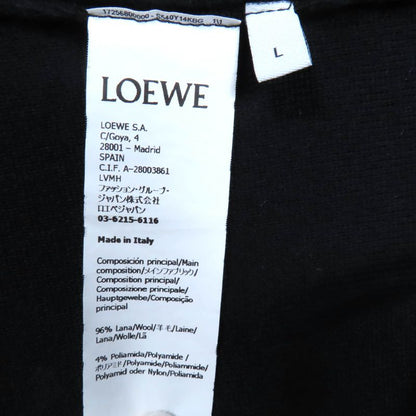 LOEWE S540y14kbg 3D Anagram Cropped Wool Knit Sweater Black L Made In Italy