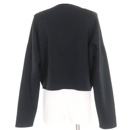 LOEWE S540y14kbg 3D Anagram Cropped Wool Knit Sweater Black L Made In Italy