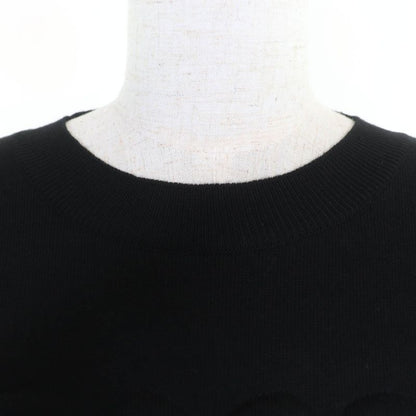 LOEWE S540y14kbg 3D Anagram Cropped Wool Knit Sweater Black L Made In Italy