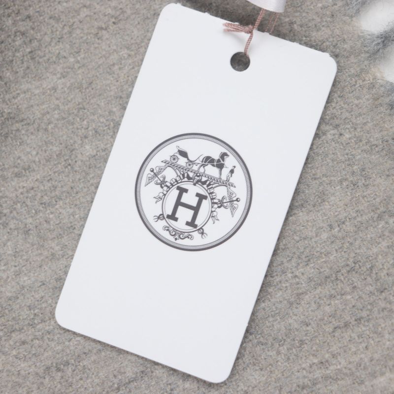  Hermes H Perpetual 100% Cashmere Purchased 2024 Embroidered Fringed Scarf