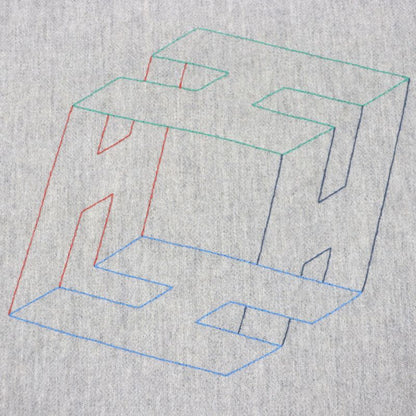  Hermes H Perpetual 100% Cashmere Purchased 2024 Embroidered Fringed Scarf