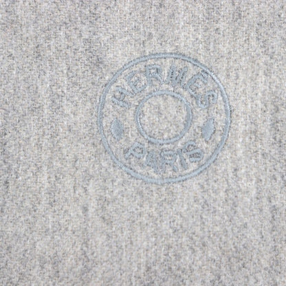  Hermes H Perpetual 100% Cashmere Purchased 2024 Embroidered Fringed Scarf