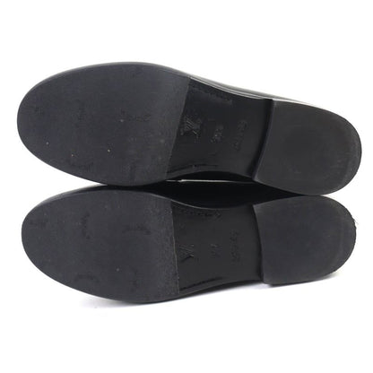 Louis Vuitton 1abiba Chess Loafer LV Circle Leather Shoes Black Gold Hardware