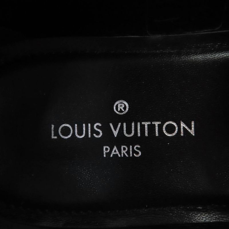 Louis Vuitton 1abiba Chess Loafer LV Circle Leather Shoes Black Gold Hardware