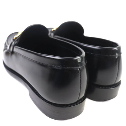 Louis Vuitton 1abiba Chess Loafer LV Circle Leather Shoes Black Gold Hardware