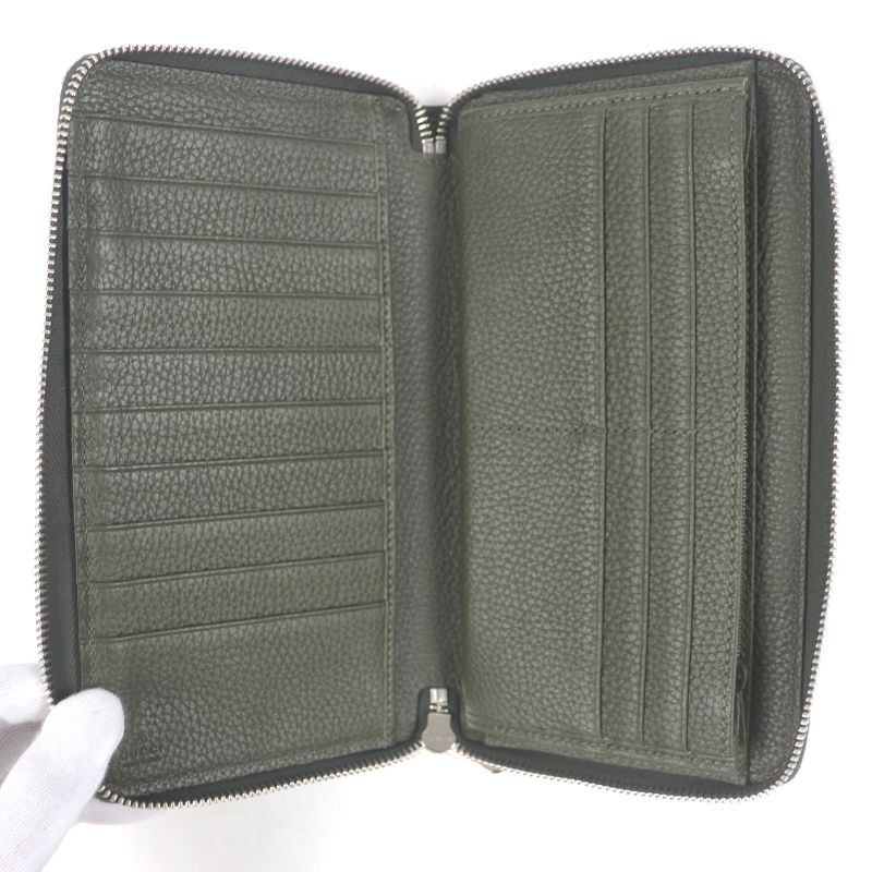 Gucci 739482 Leather Jumbo GG Round Zip 739482 Long Wallet Long Wallet Organizer