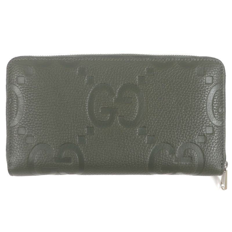 Gucci 739482 Leather Jumbo GG Round Zip 739482 Long Wallet Long Wallet Organizer