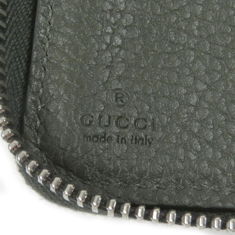 Gucci 739482 Leather Jumbo GG Round Zip 739482 Long Wallet Long Wallet Organizer