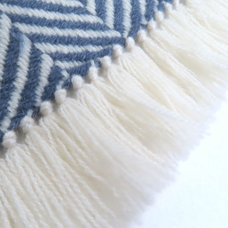 Hermes 100% Cashmere Chevron Patterned Large Scarf Shawl With Cowhide Blunt