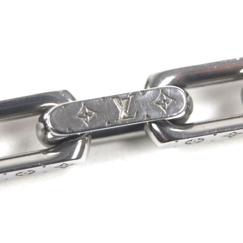Louis Vuitton M00309 Bracelet Monogram Chain Metal Silver Men's