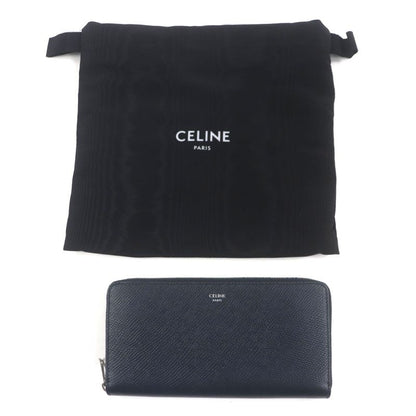 Celine 10b553bel Grained Calfskin Leather Large Zip Wallet Round Zipper Long
